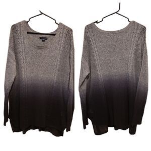 American Eagle Lace Up Ombre Wool Blend Soft Fall Sweater Size Medium